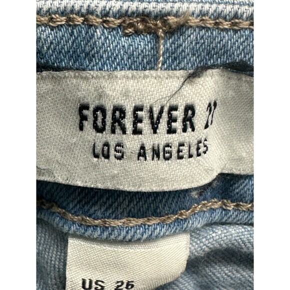 Forever 21 Premium Denim Skinny Jeans Women’s 26 Blue Distressed Ripped Pants - Picture 5 of 16